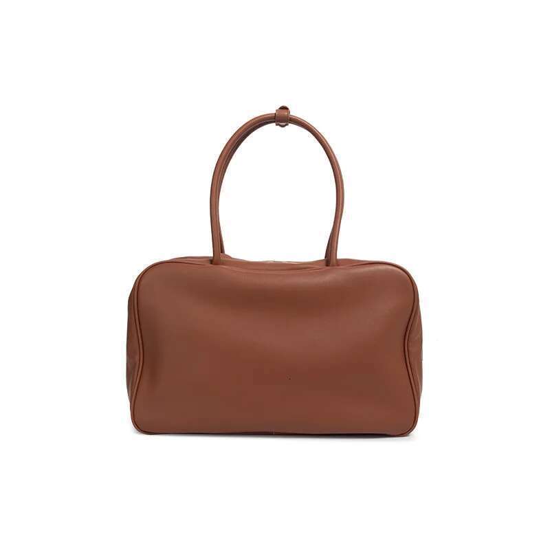 Simple Minimalist Design Top-Handle Satchel All-Match Matte Suede Cow Leather Women Shoulder Bag Commuter Office Briefcase