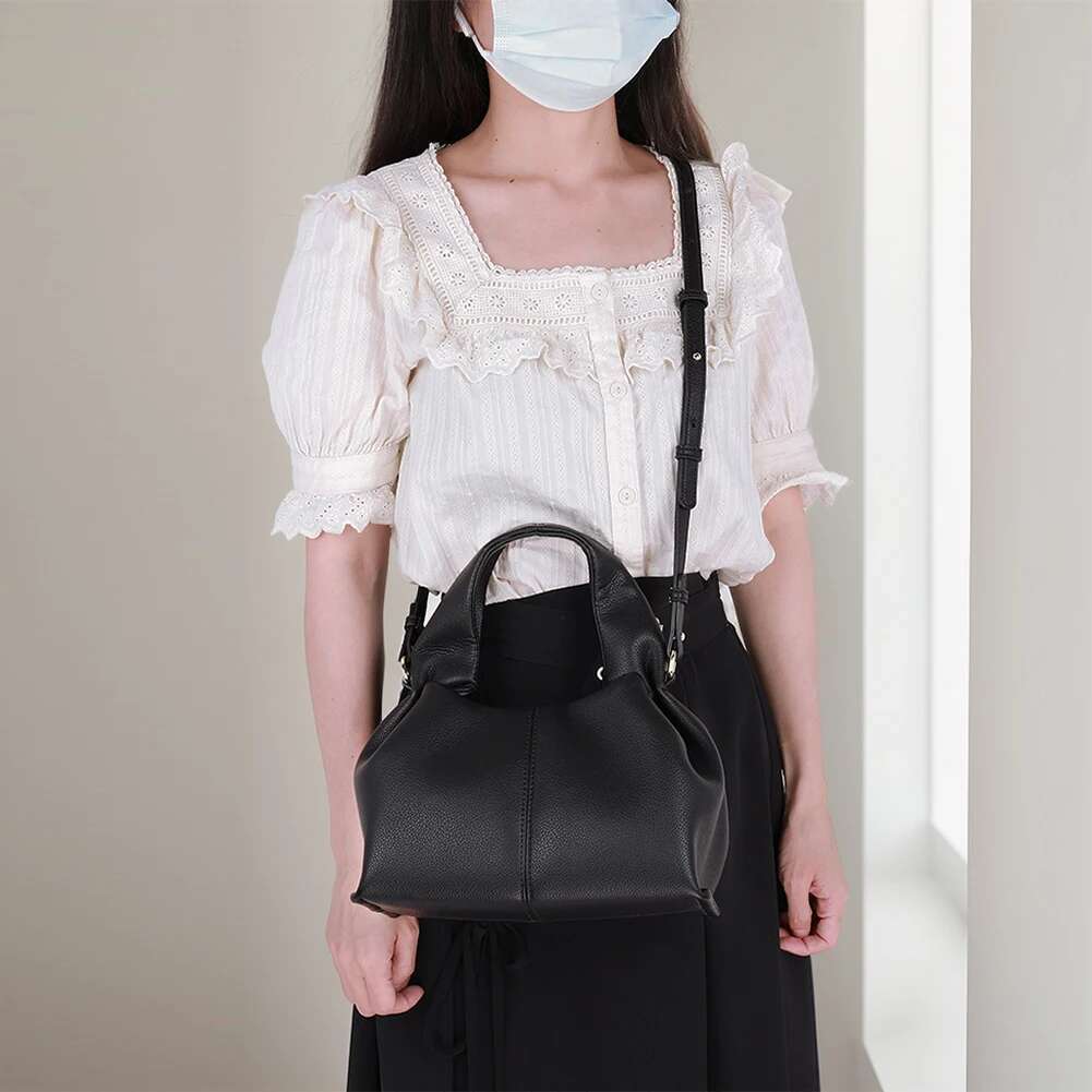 Soft Cloud PU Leather Dumpg Clutch Purse Tote Shoulder Bag With Removable Strap Fashion Handbag For Women