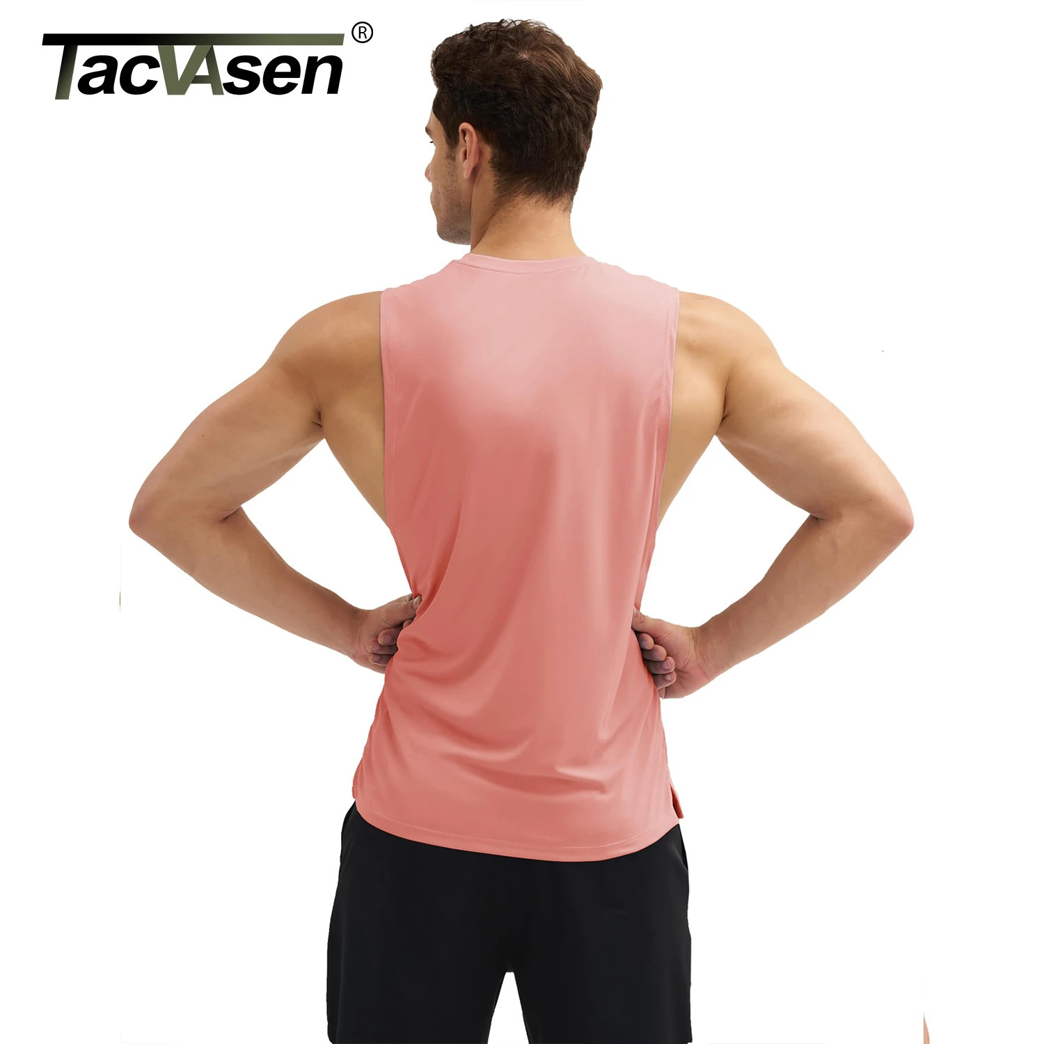 TACVASEN summer sports vest mens quick drying lightweight sleeveless shirt fitness muscle Tshirt running 250409