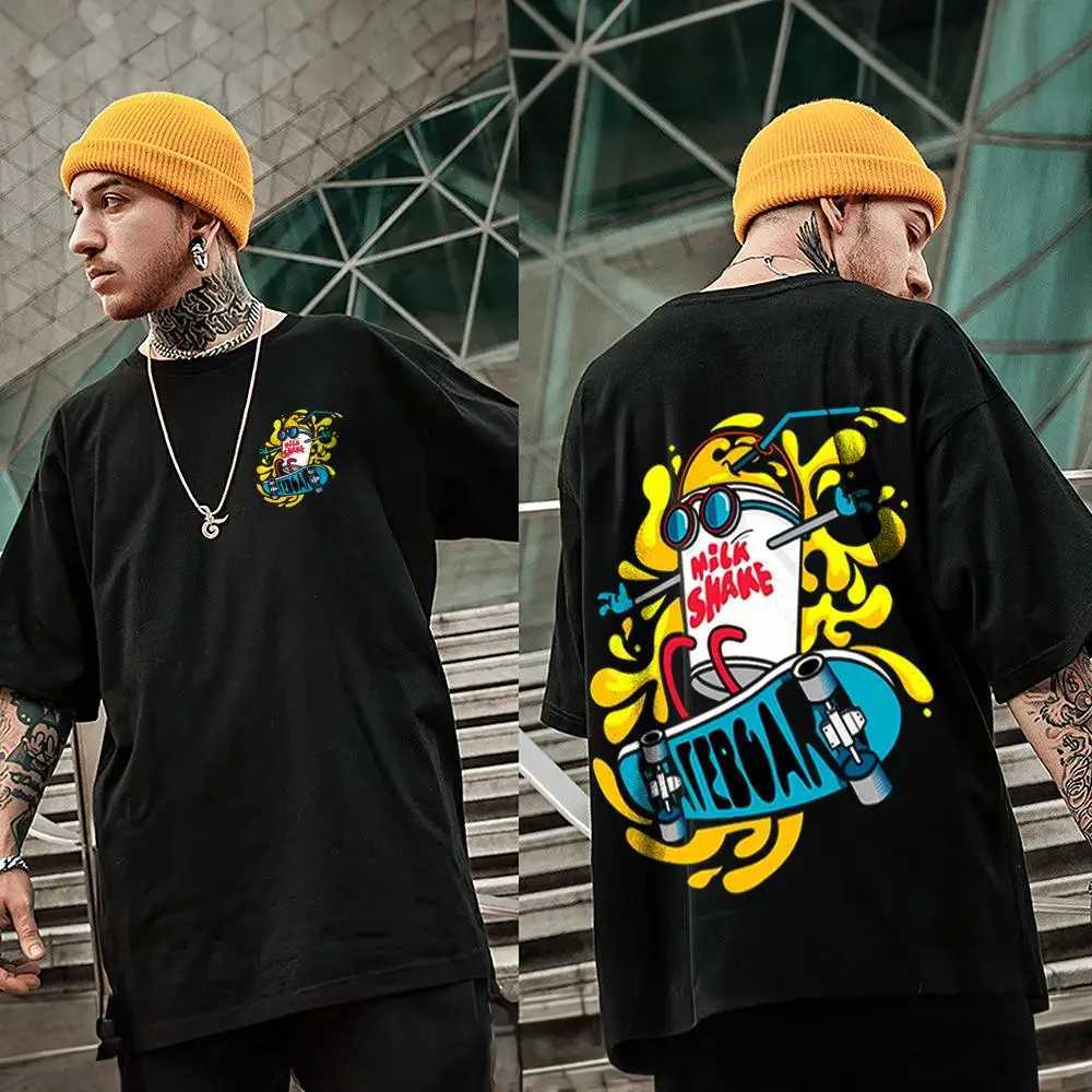 2024 Mens 3D Printed Short Sleeve Street Hip Hop Mens Summer Loose Half Sleeve T-shirtXJ250409