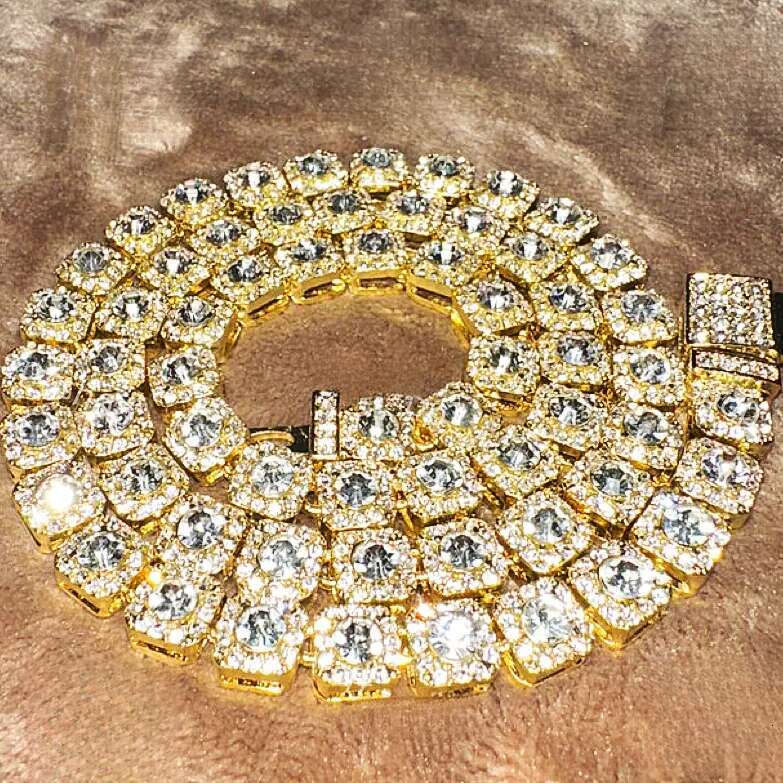 necklace moissanite chain 10mm Width Bg Big Dia Chain Sterg Sier Vvs Moissanite Hip Hop Jewelry Iced Out Cuban k