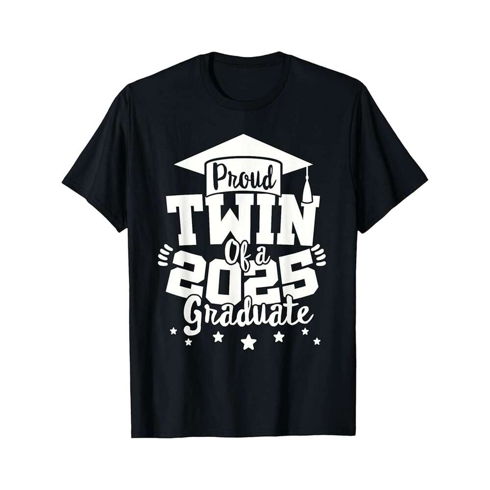 Designer T shirt Twin of a 2025 Graduate Class Senior Graduation Grad 25 - 220g Tshits