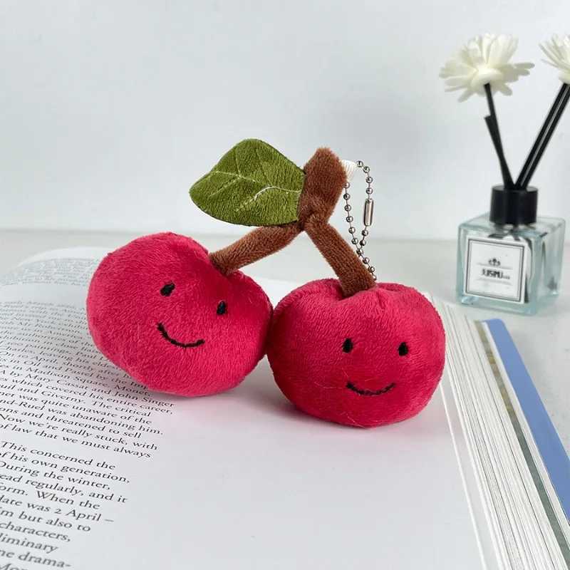 1Pc Kaii plush simulated cherry keychain toy stuffed toy keychain pendant backpack padlock decorative bag giftXJ250409