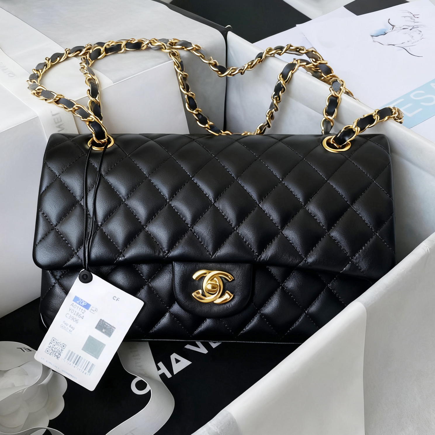 Designer Bag Luxury Bag Shoulder Bag Caviar Designer Handbag with Box Fashion Bag Evening Bag Metallic Leather Chain Square Lattice Sheepskin Wallet 009A