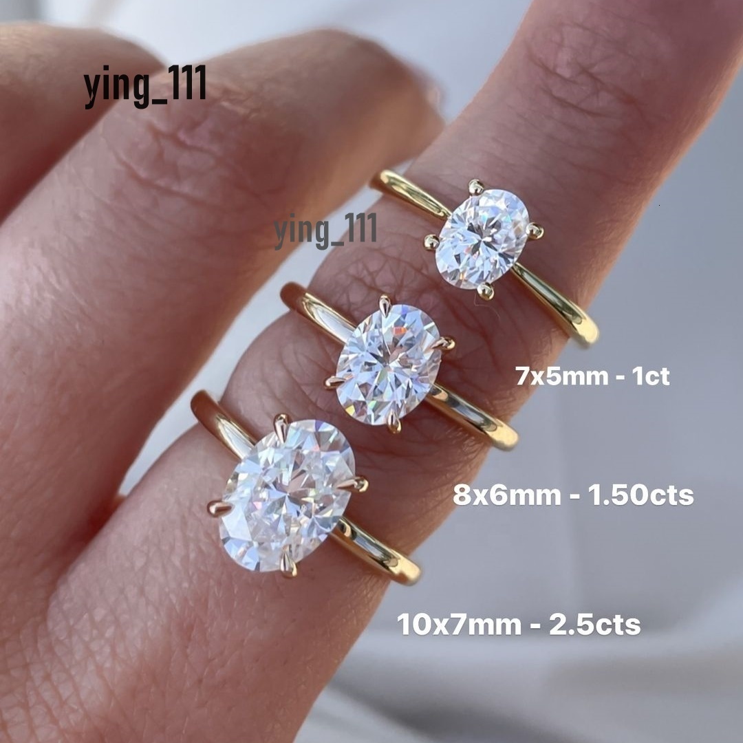 S925 Sterling Silver Rings 18K Solid Gold Fashion Solitaire Style Moissanite Ring Engagement Vvs Moissanite Engagement Ring