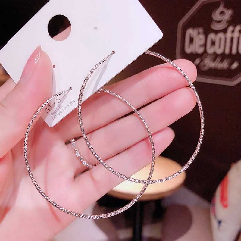 BLIJERY Shiny Twisted Big Hoop Earrings for Women Jewelry Basketball Brincos Temperament Round Circle Earrings Boucles doreill Z250408