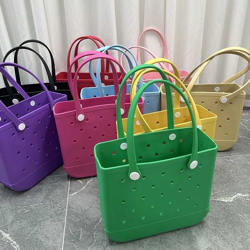 X-Large Fashion Beach Bag Summer Tote Baskets Easy Wash Large Capacity Mommy Diaper Storage Bags for Picnic EVA Summer Tote BagsC250409