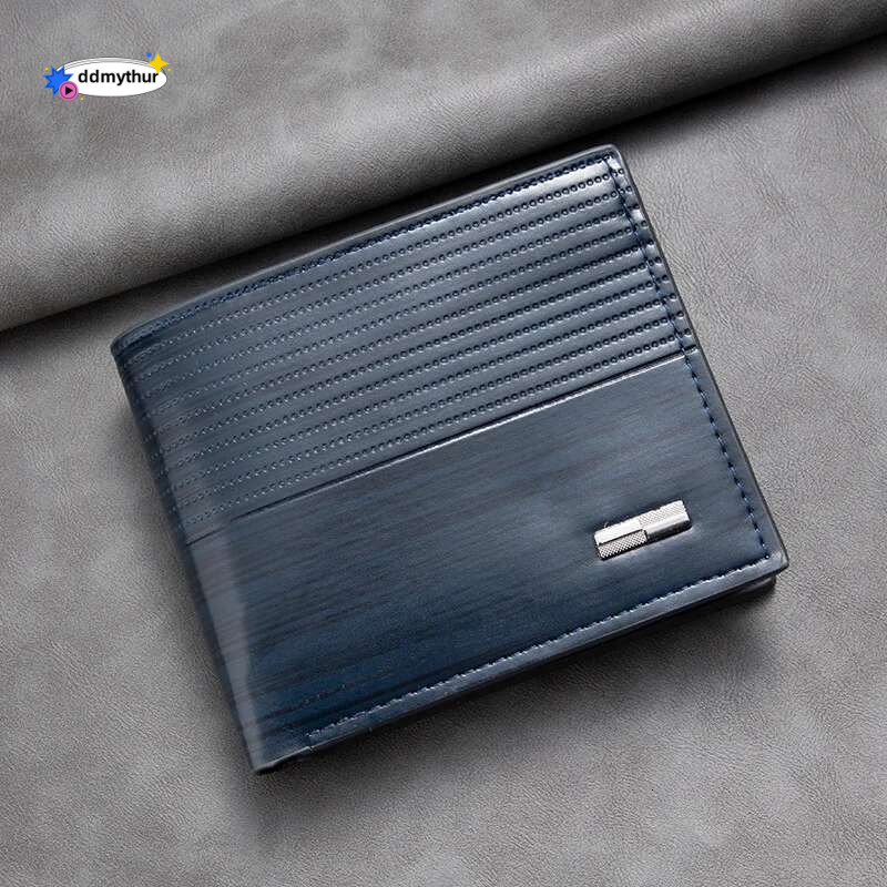 New Style Men Short Pu Leather Large Capacity Wallets Vintage Thin Male Credit Card Holder Black Small Money License Purses ddmythur