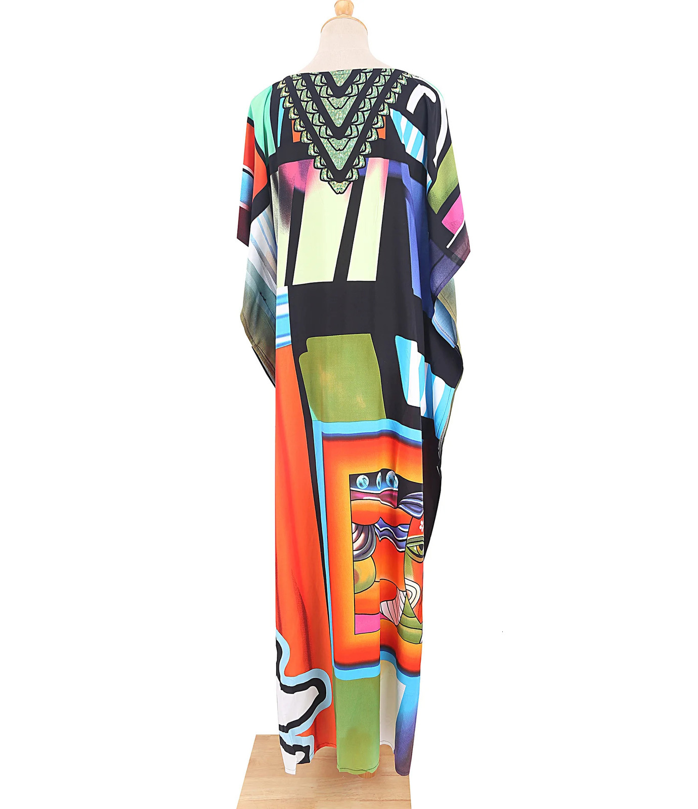 Plus size swimsuit Kaftan beach cover Ups colorful clothing womens vacation set 250409