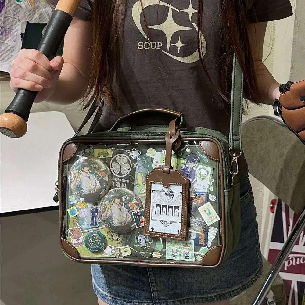 Cute Transparent Versatile Shoulder Bag Itabag Japanese Crossbody Handbags Women PU Leather JK Uniform Bags