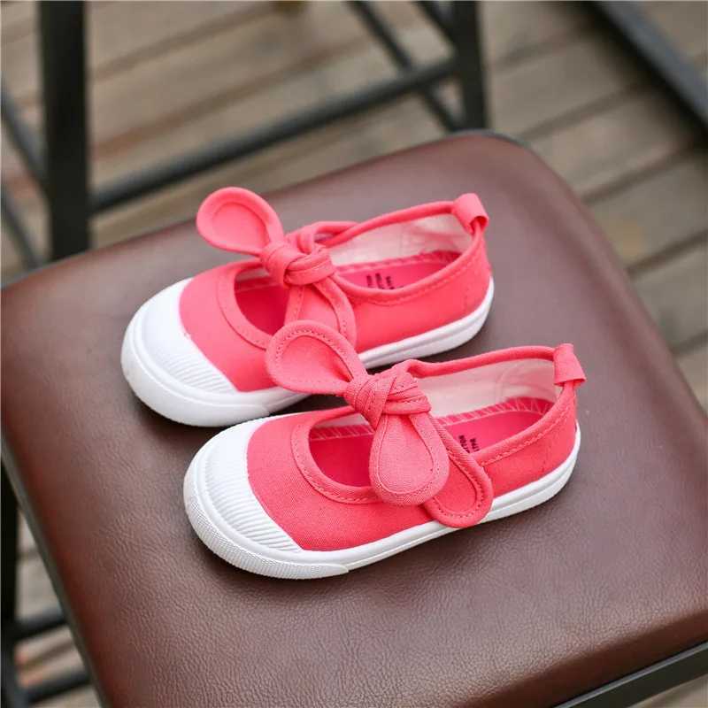 New childrens shoes girls canvas shoes fashionable bow comfortable childrens casual shoes sports shoes childrens princess shoes 21-35 X250409