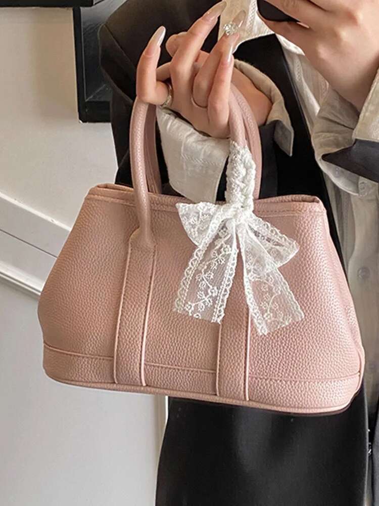 Lizzytsu Elegant Designer Lace Tote Bags Vintage Korean Hobos Women Easymatch Shoulder Streetwear Crossbody Bag
