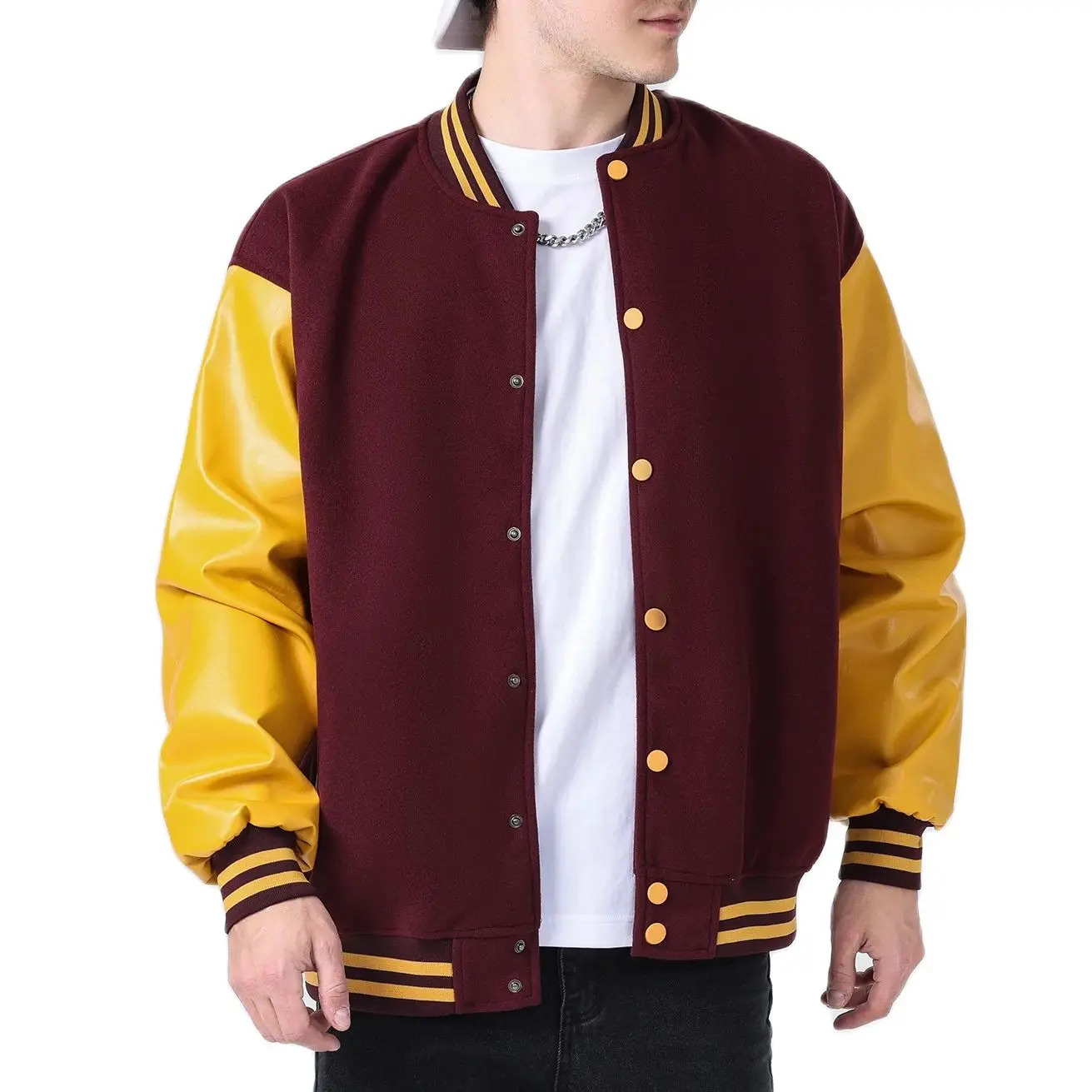 Mens school team jacket classic baseball college and high woolsynthetic leather bomber unisex color club 250409