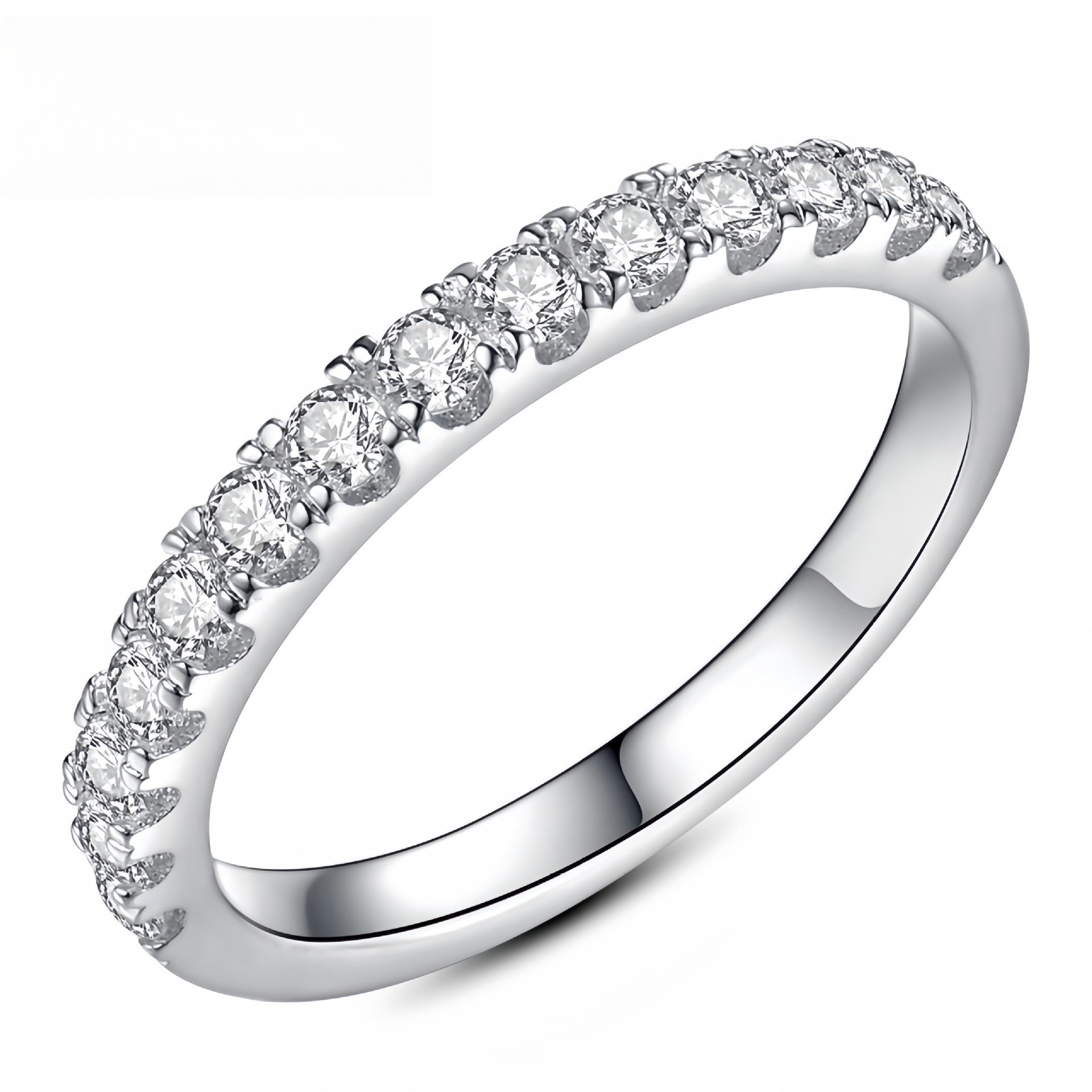 moissanite rings for women luxury rings designer for women 925 silver High end niche half diamond ring made of pure silver Simple Zircon Index Finger - view 9