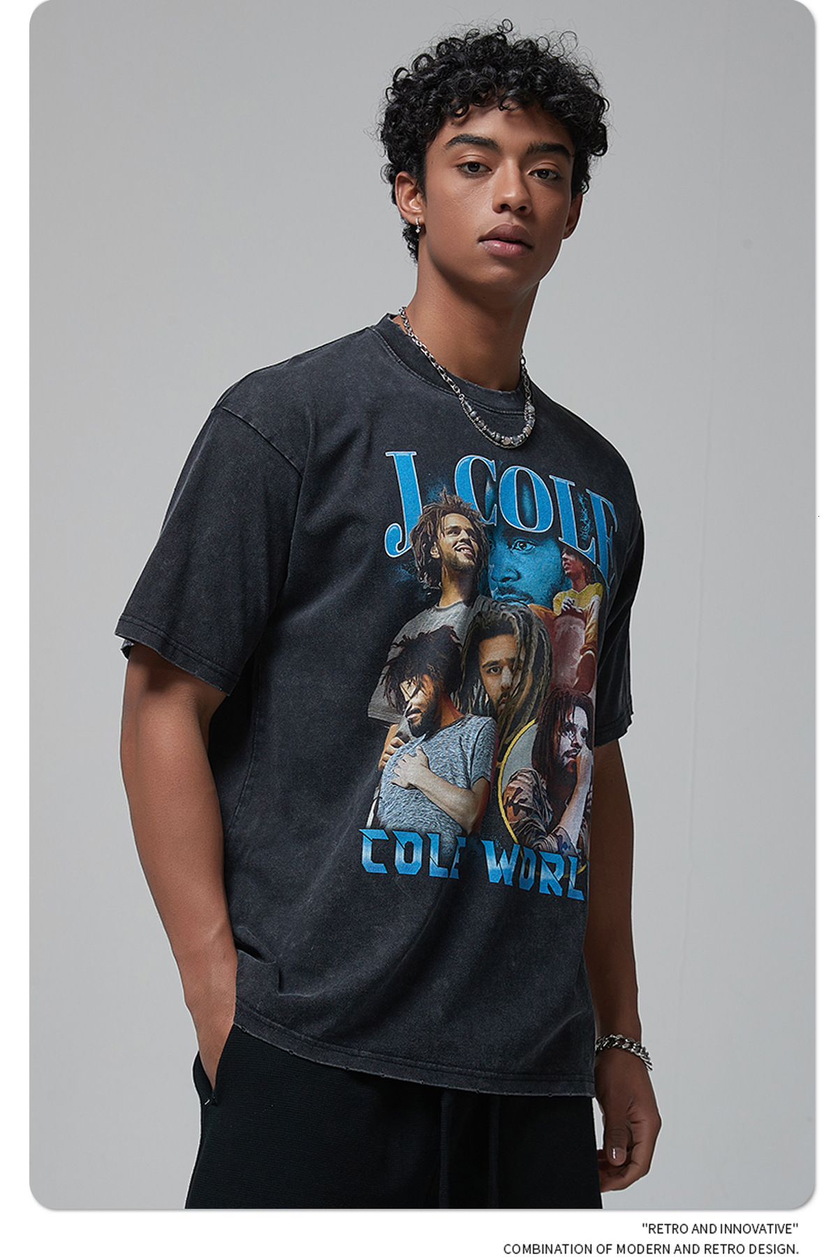 Wear | 2025 Spring/Summer New Product American Trendy Brand Printed for Men, Used Washed Men's Short Sleeve T-shirt