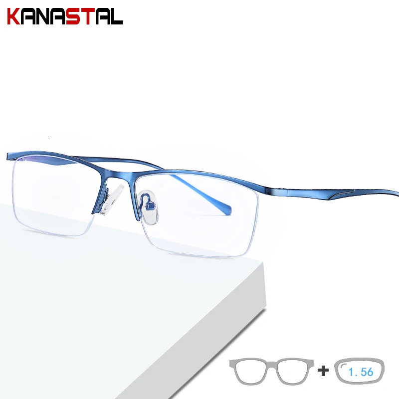 Men's Blue Light Blocking Glasses Fashion Metal Small Frame Eyegasses Business Eyewear Office Computer Prescription Glasses1.56 250407