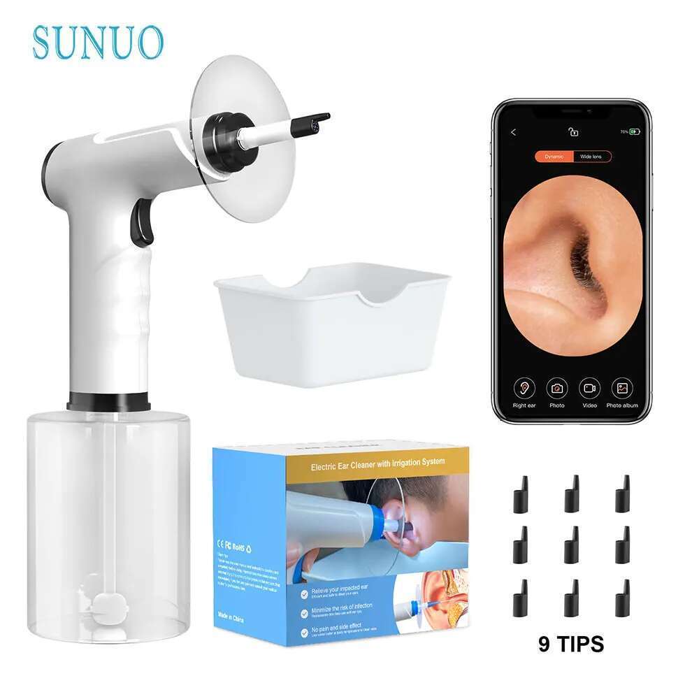 Electric Removal Kit Soft Spray Safe and Effective Cleaner with 4 Pressure Settings for Ear Wax Irrigation Tool