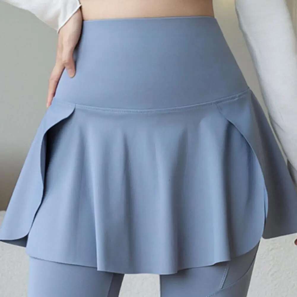 Patchwork Skinny Women Fake Tow-piece Set Skirt Phone Pocket Butt-lifted Seamless Sport Gym Jogging Yoga Pants