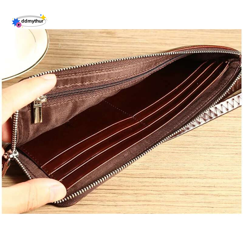 New Mens Wallets Classic Long Style Card Holder Male Purse High Quality Zipper Large Capacity Phone Wallet for Men and Women ddmythur