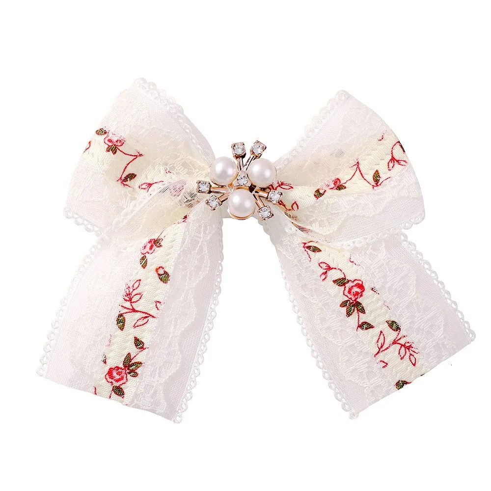 36PC/Batch lace decorative ribbon bow hair clip for baby girls hair accessories for girls lace embroidery hair clip for children rhinestone hair clip 