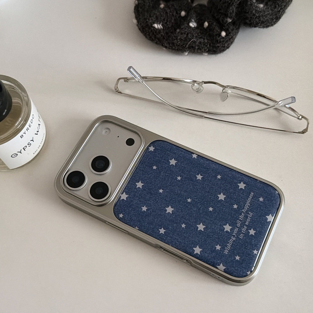 Epoxy Resin Denim Star Phone Case Compatible with iPhone 17/16 Personalized Shockproof iPhone 15/14 Pro Cartoon