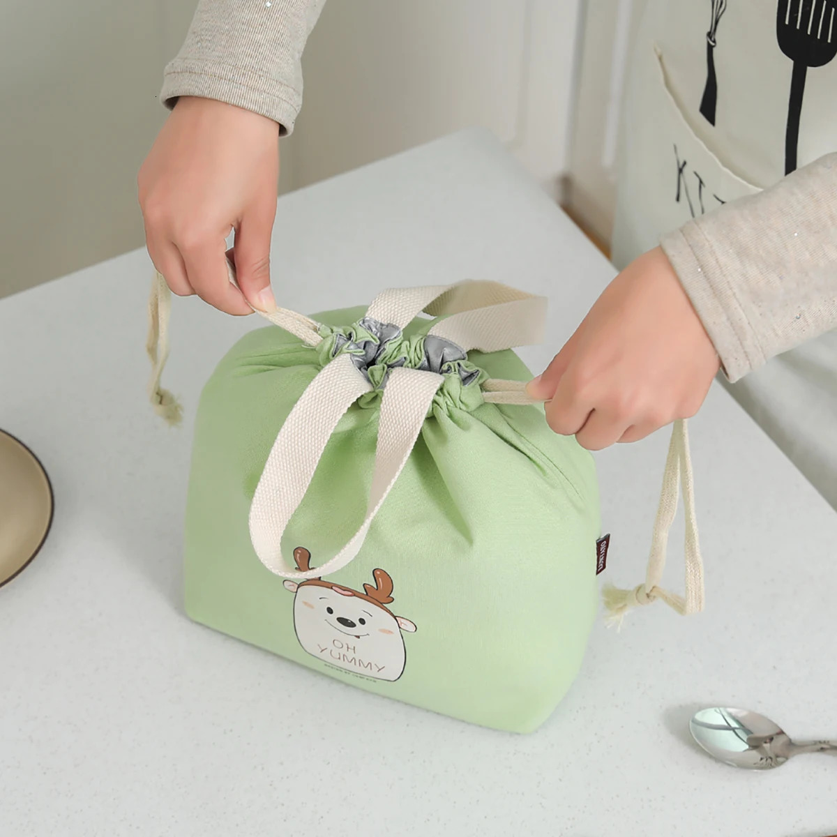 Lunch box tote bag is a cute reusable lunch with drawers suitable for girls adults and women working beach camping picnicking 250408