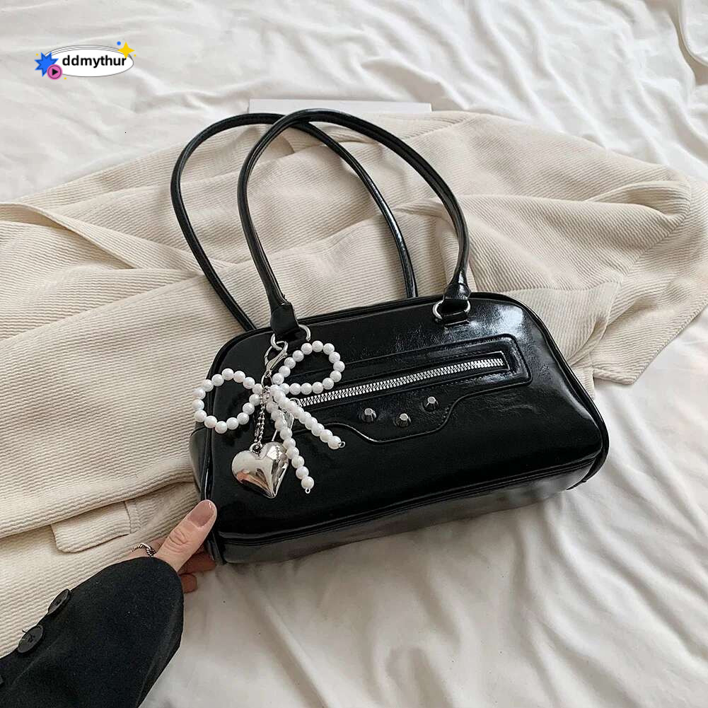 Women PU Shoulder Stylish Armpit Solid Color Fashion Underarm Large Capacity Trendy Tote Handbag Outdoor Travel Bag ddmythur