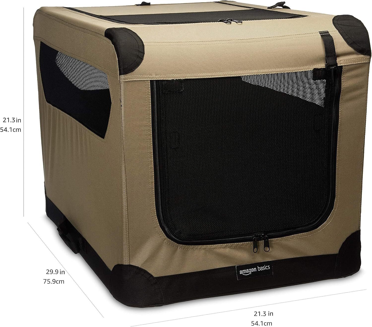 amazon basics 2door portable soft edge folding dog travel case dog nest medium m 30 x 21 x 21 inches brown