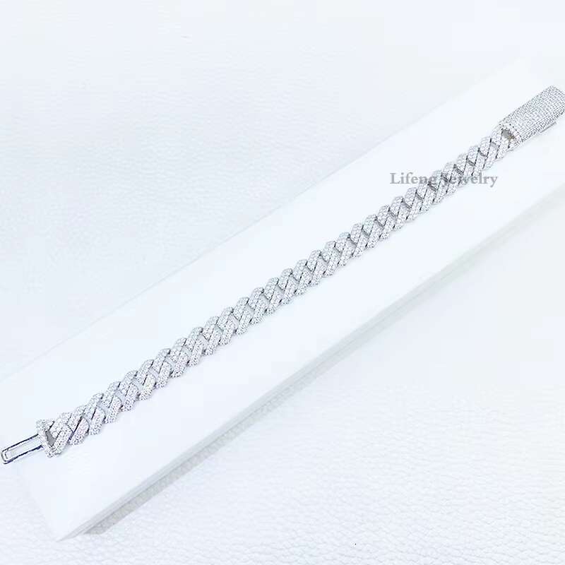 New Hot Sale Hip Hop Fashion Jewelry Bracelets S925 Silver Custom Length Cuban Bracelet Exquisite Luxury Bracelet for Men