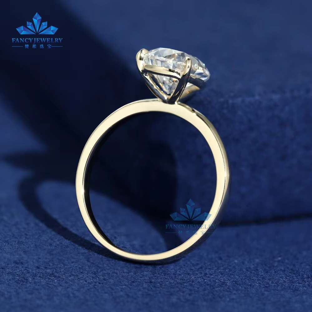 Womens Custom High Quality 14K 18K Gold Engagement Wedding Ring 1CT-3CT Pear Cut Lab Grown Diamond VS1 VVS1 Certified GIA IGI