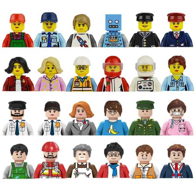 Childrens 3D Home Digital Set Building Blocks City Workers Firefighters Doctors Dolls Bricks Childrens Birthday Toys X250409