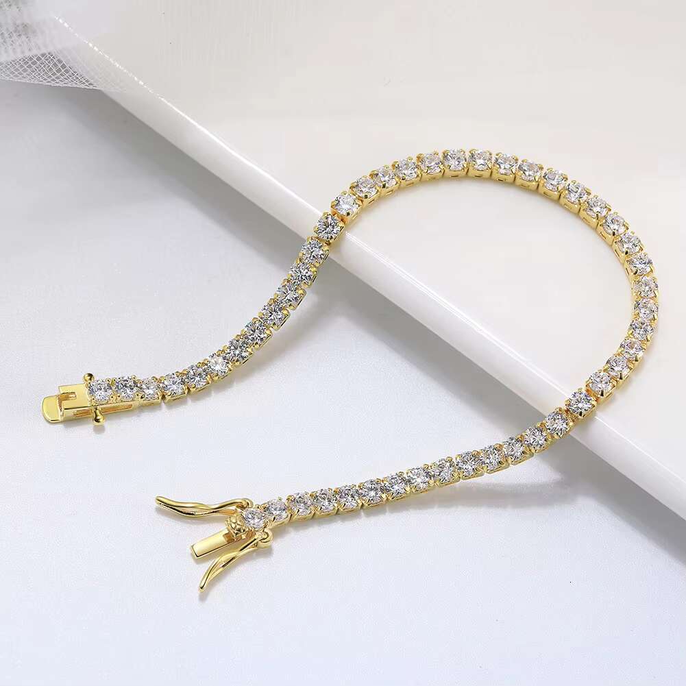 RINNTIN SB94 3mm Cubic Zirconia 925 Sterling Silver Bridal Wedding Jewelry Women Men Diamond 3A CZ Tennis Bracelet