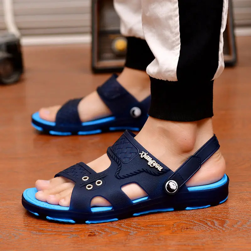 Summer Sandals Men Slippers Outdoor Beach Casual Shoes Zapatos De Hombre Indoor Durable Anti Slip Peep Toe 250403