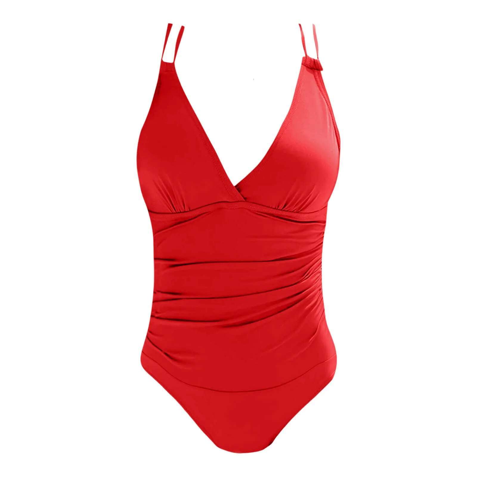Dongdumaoyi New Women S Summer One Piece Swimsuit Sexy V Neck Back Cross Strap Bikini Brazilian Swimwear Bathing Suits Beachwear