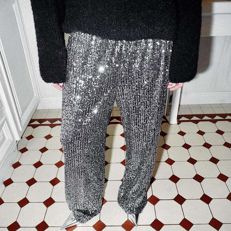 Style Fashion Hot-Selling New Sequin Women's Casual Elegant Commuting Holiday Party Straight-Leg Pants for Women