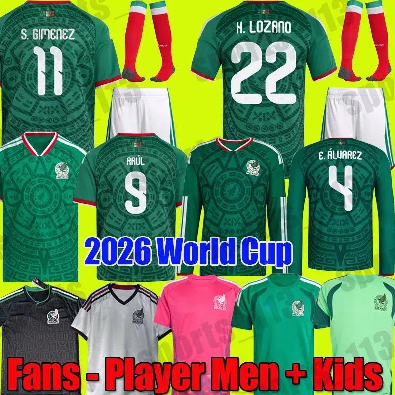 Green Mexico jersey 2026 World Cup Home away Kit soccer jerseys A. VEGA C. HUERTA L. ROMO RAUL football shirts men kids kit set Third goalkeeper training uniform women