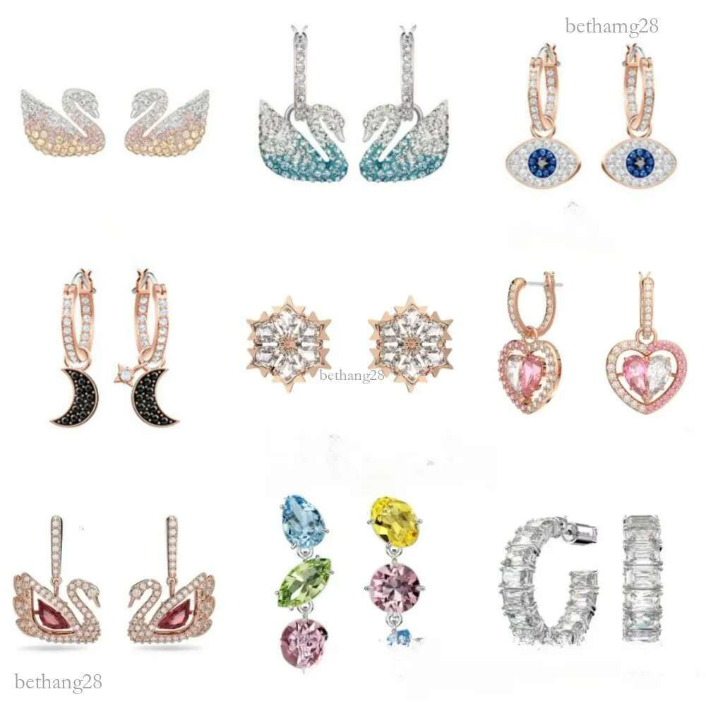 Designer's hot selling high-quality pulsating heart earrings women's swan element crystal dynamic earrings wedding party charm unlimited
