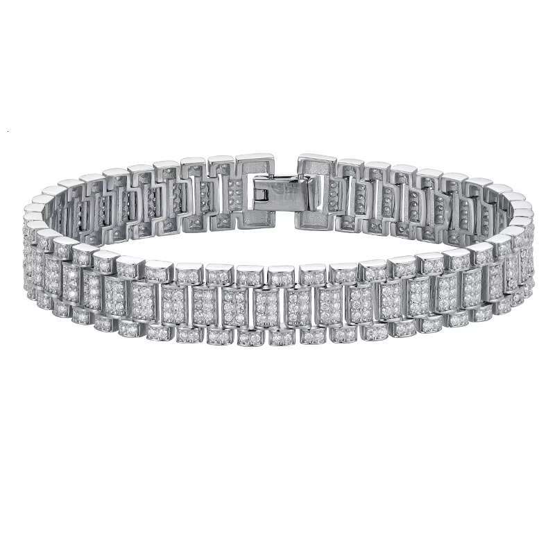 Moissanite bracelet couple 925 silver fine design European and American series full diamond bracelet