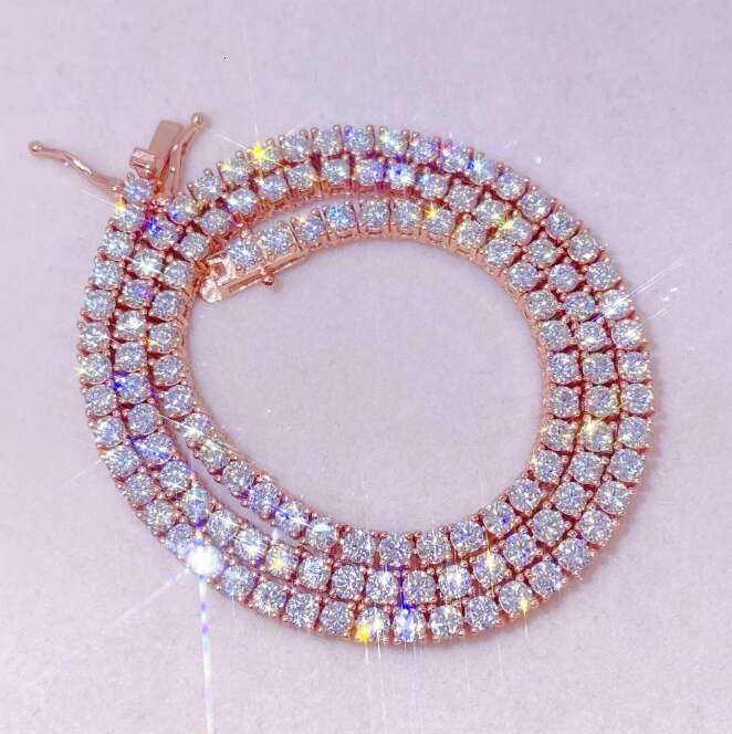 Ice out Couture Jewelry sterstersier vvs Necklace dia Moissanite tennis chain