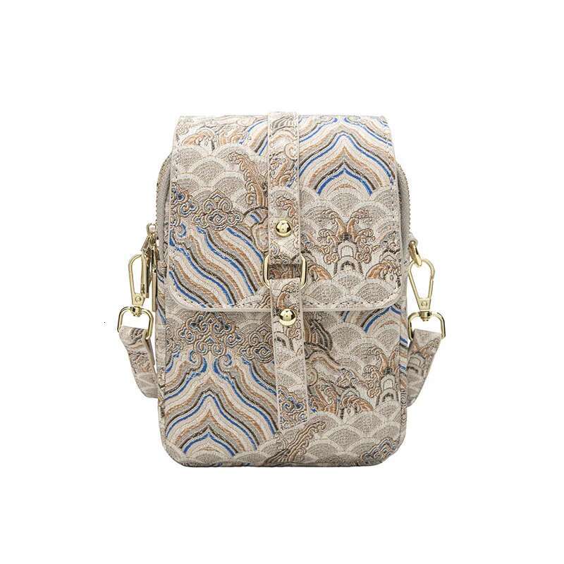 Shoulder Bags Women PU National Embroidery Phone Crossbody Bag