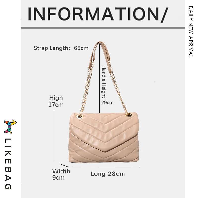 LIKEBAG Ins Style High Capacity Tote Solid Color Classic Plaid Leather Single Shoulder Bag For Women