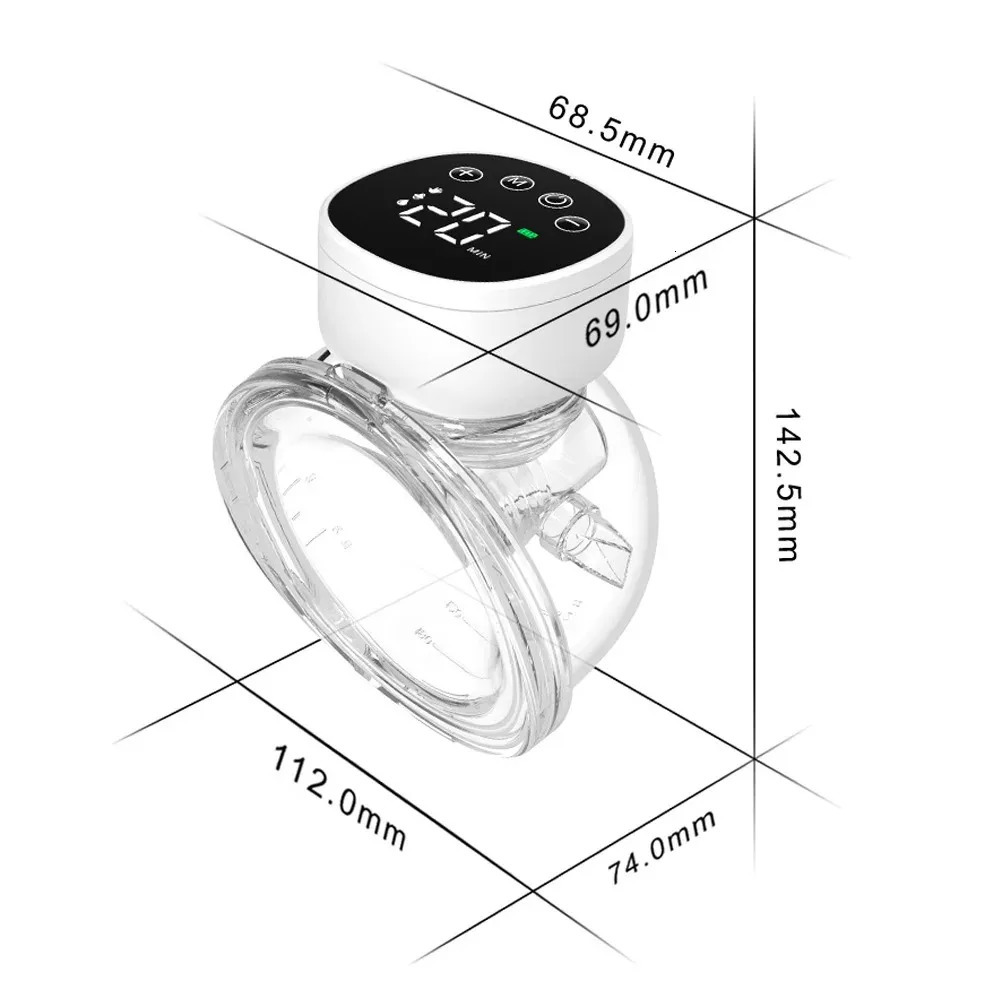 2/1pcs Wearable BPA-free Portable Electric Hands Free Low Noise Milk Collector for Breastfeeding 250403