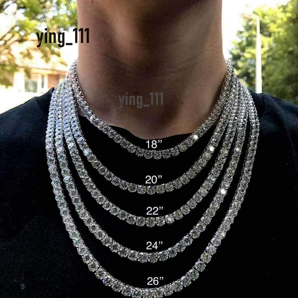Factory Low Price 925 Sterling Silver Tennis Necklace 3mm DEF Moissanite Necklace Jewelry for Women/men