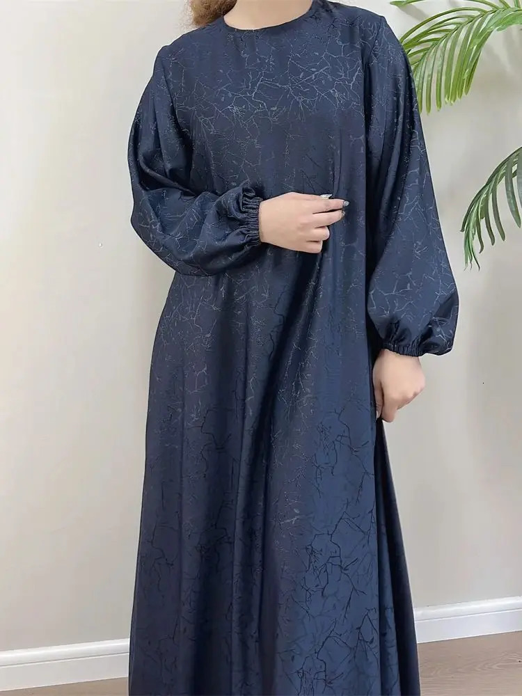 Eid al Fitr satin Dubai long modest dress Abaya Damen Islamic Kaftan African women Ka Robe Musulmane 250409