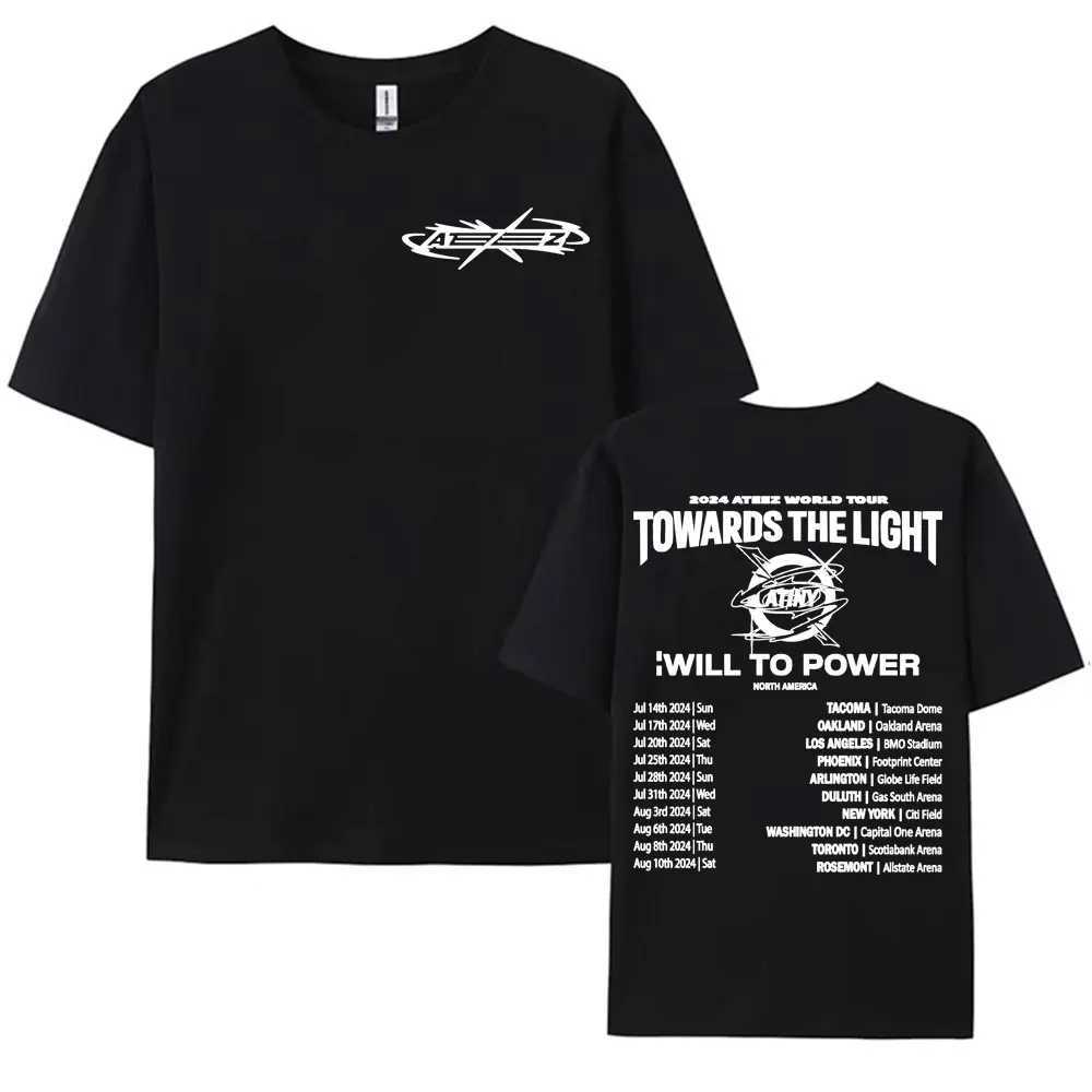 The Ateez World Tour 2025 is shining brightly it will provide power for mens womens Korean fashion and high-quality casual 100% cotton T-shirtsXJ25040