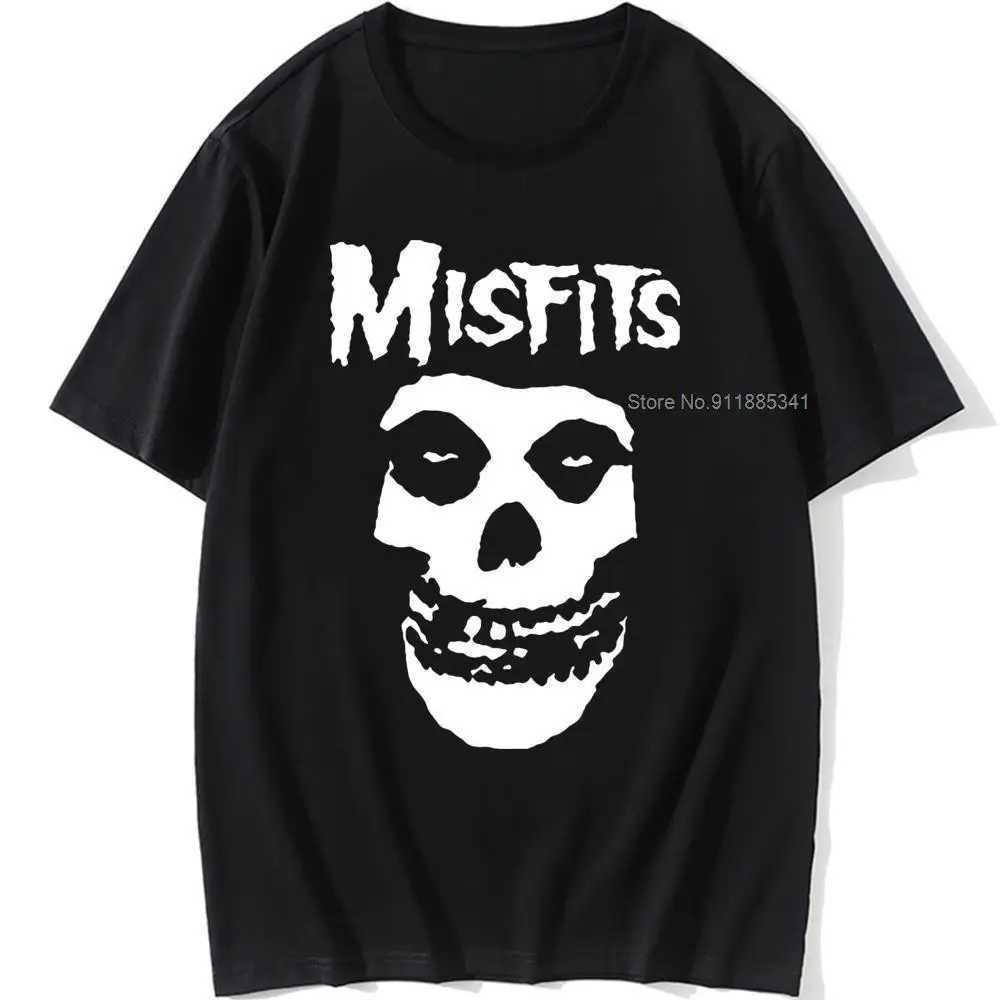 Mens hip-hop punk skull ill fitting brand cotton short sleeved T-shirtXJ250409