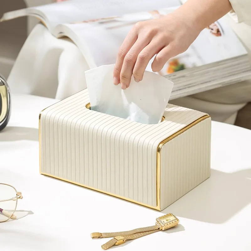 Decorative tissue boxhigh appearance level light leather tissue box used in els living rooms office princess room 250402