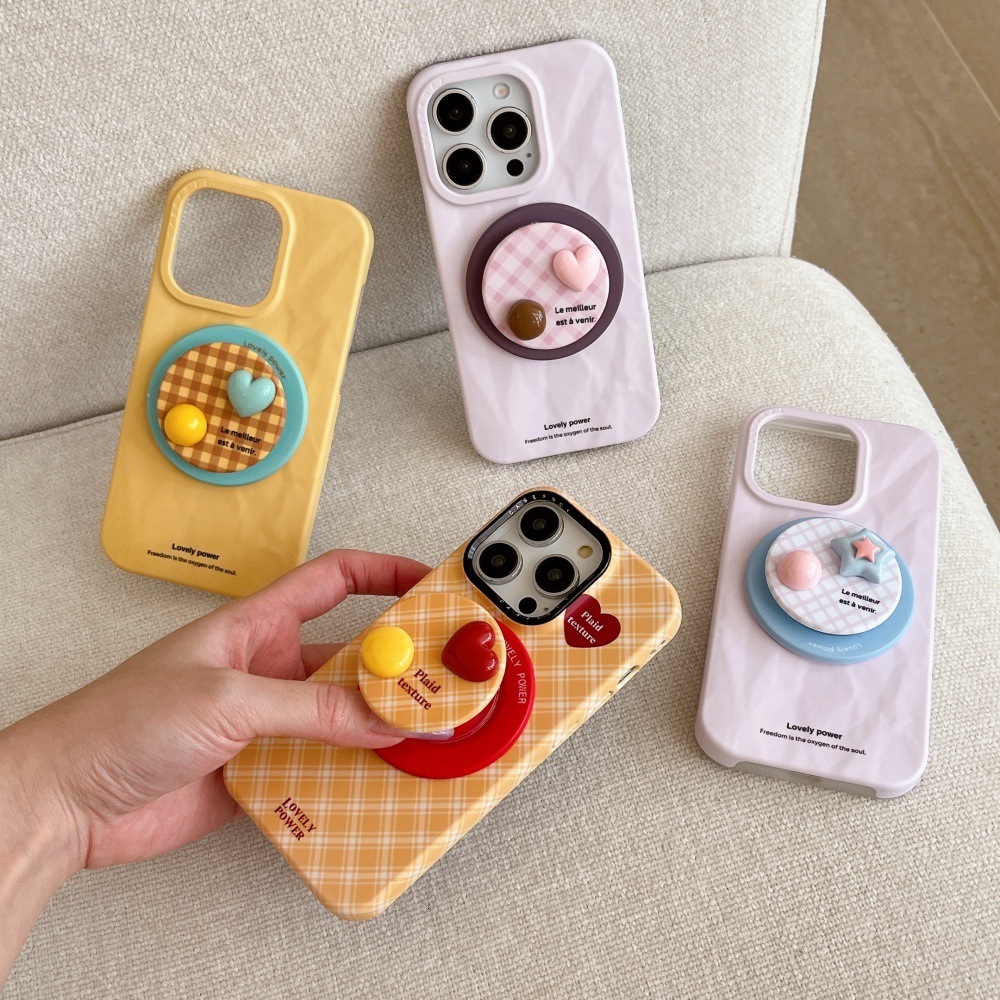 Plaid 3D Stand Origami Phone Case Compatible with iPhone 16 Pro Max Shockproof iPhone 15/14 Pro 13