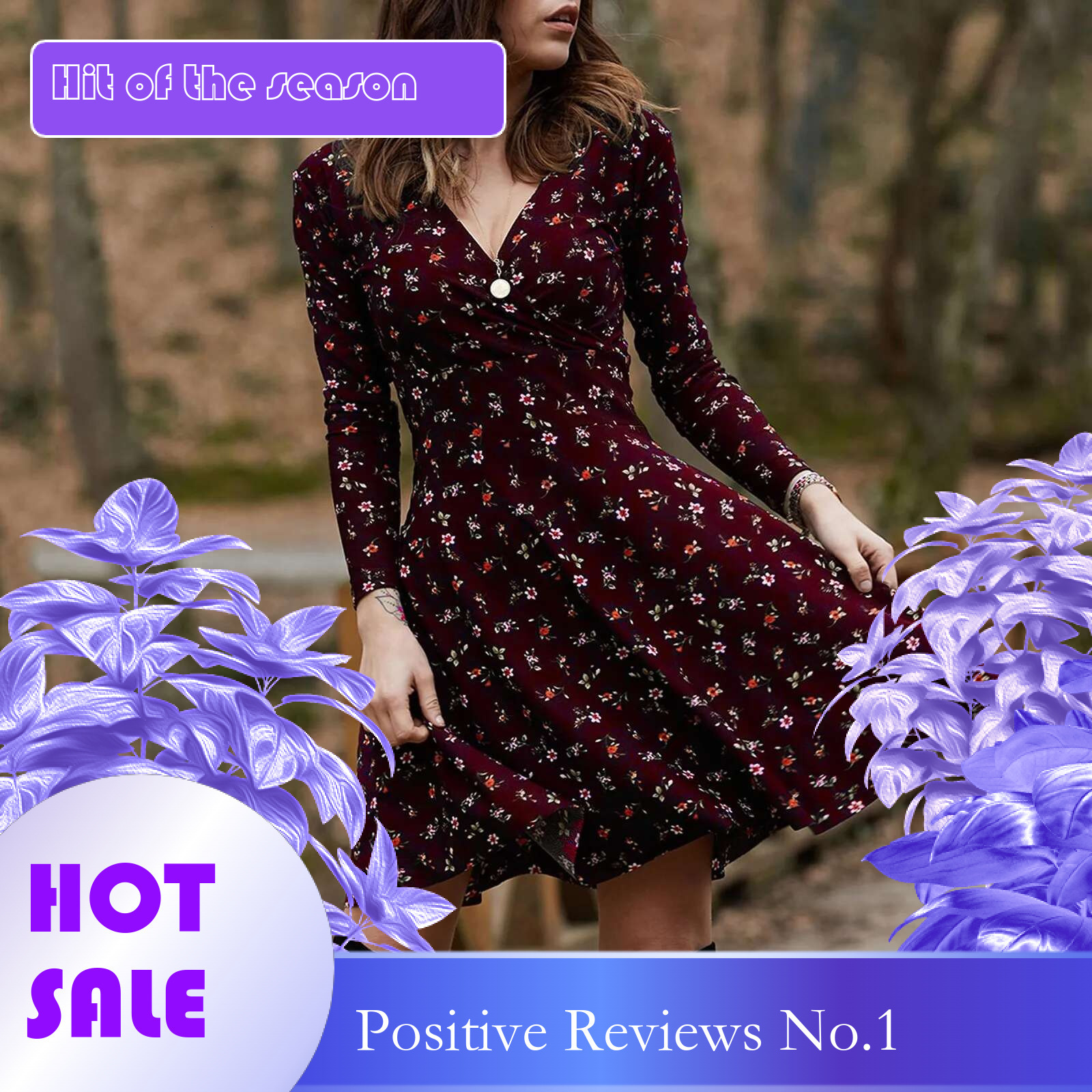 Dongdumaoyi Elegant Vintage Floral Print Swing Midi Dress Women Retro High Waist Draped Long Sleeve Female Party Dating Vestidos