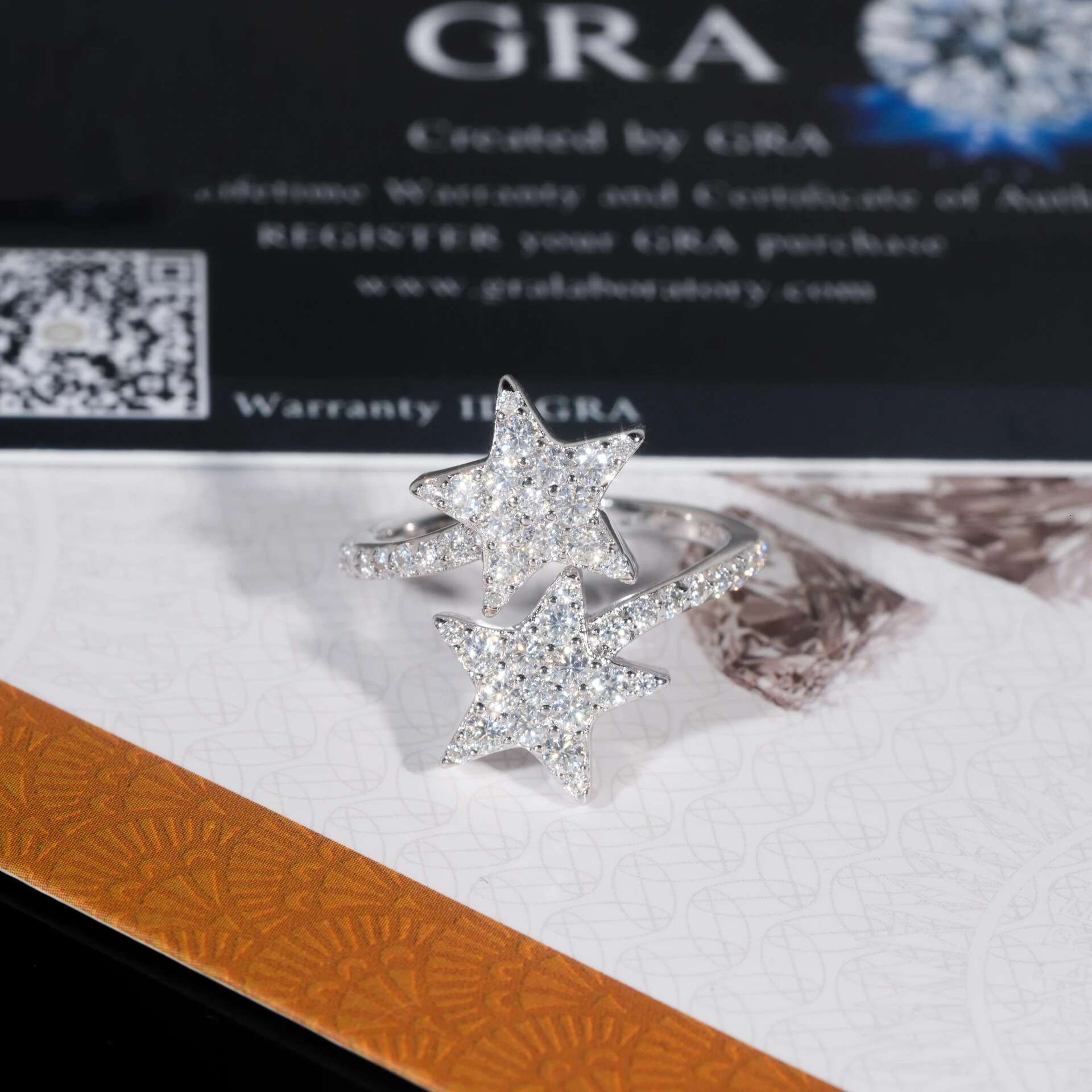 Personality Star Moissanite Rings for Women Original 925 Sterling Silver Jewelry Mens Moissanite Diamond Ring